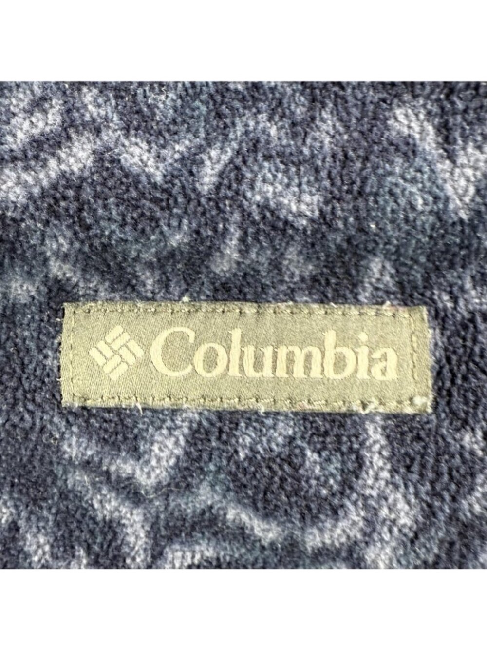 Columbia Coat Mens Medium Blue Fleece Long Pullover Funnel Neck Geometric AL2727 - Picture 5 of 16